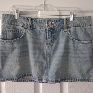 Hollister Light Blue Denim Mini Skort "Shorts Built In" NWT
